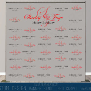 Birthday step and repeat Backdrop Banner