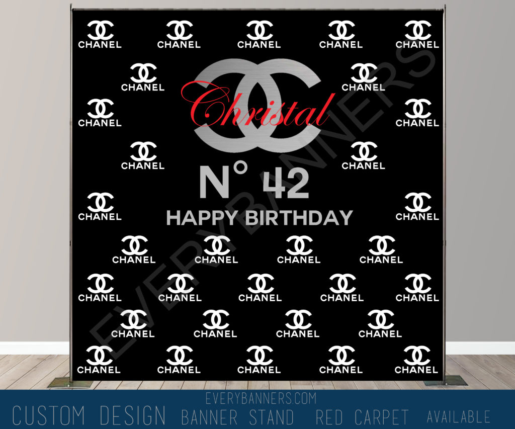Chanel birthday Party Theme - Step & Repeat backdrop custom backdrop