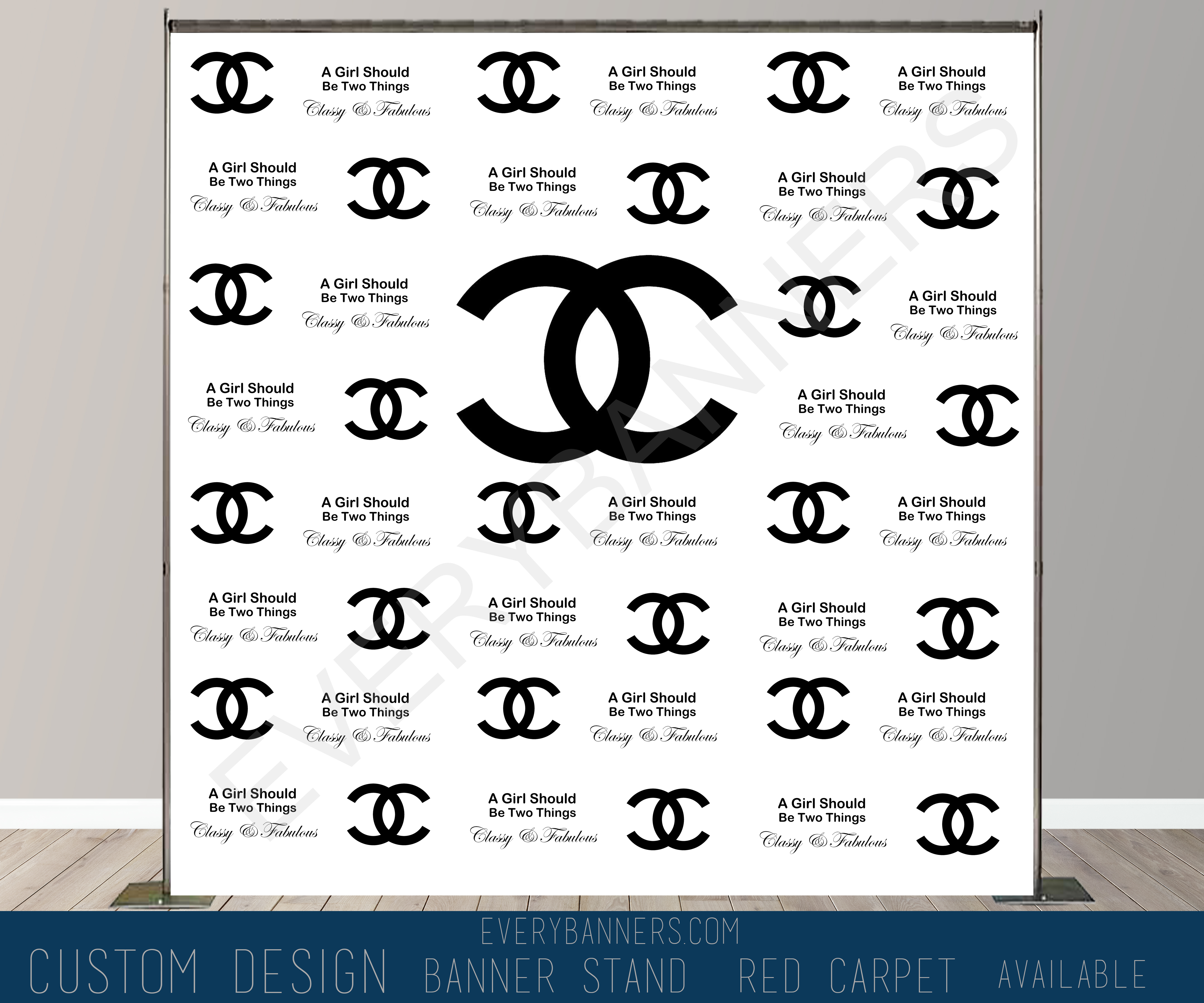 Chanel Birthday Party Step and Repeat Backdrop custom backdrop