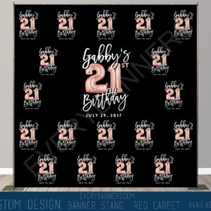 21st Birthday Ideas Step and Repeat Backdrop