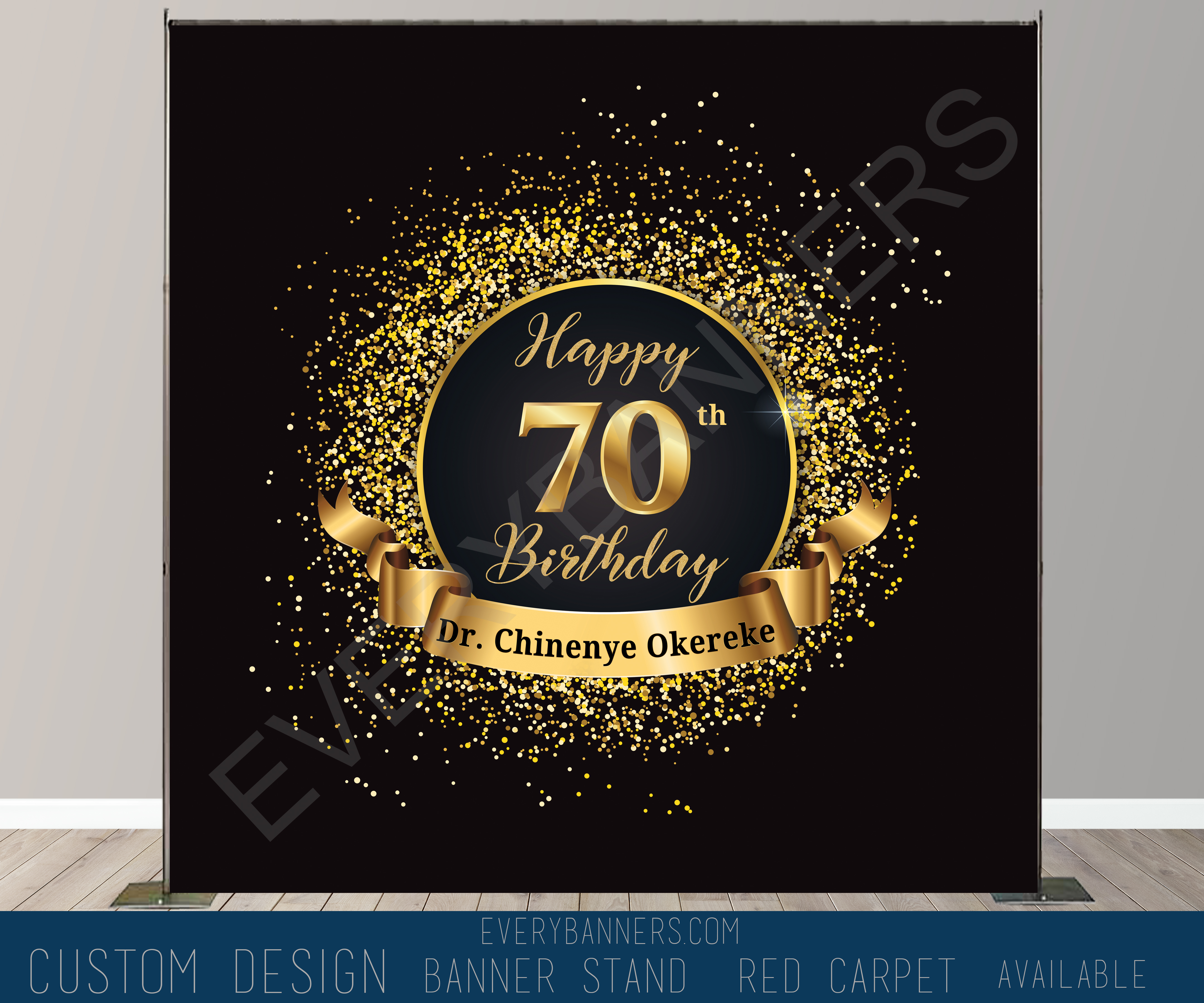 70th Birthday ideas for step and Repeat Backdrop custom backdrop